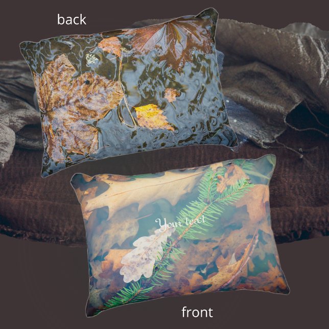 Orangefarbene Eichen unter Wasser Blätter Dekokissen (Von Creator hochgeladen)