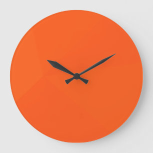 Orangefarbene, einfache, moderne, coole, trendige große wanduhr