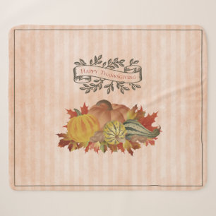 Orangefarbene Erntedank Pumpkins und Squash Sherpadecke