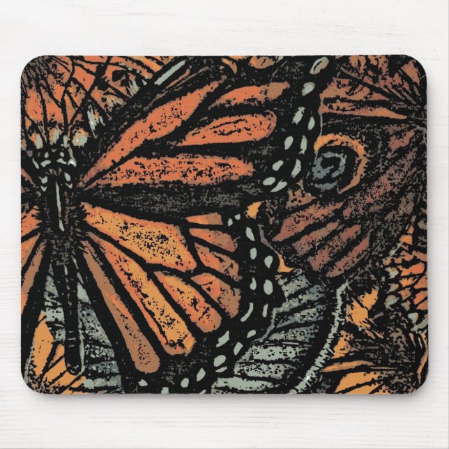 Orangefarbene Fantasie abstrakte Kunst Mousepad (Vorne)