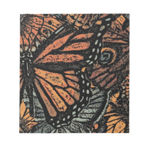 Orangefarbene Fantasie abstrakte Kunst Notizblock