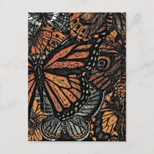 Orangefarbene Fantasie abstrakte Kunst Postkarte