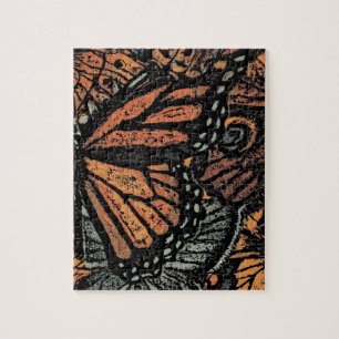 Orangefarbene Fantasie abstrakte Kunst Puzzle