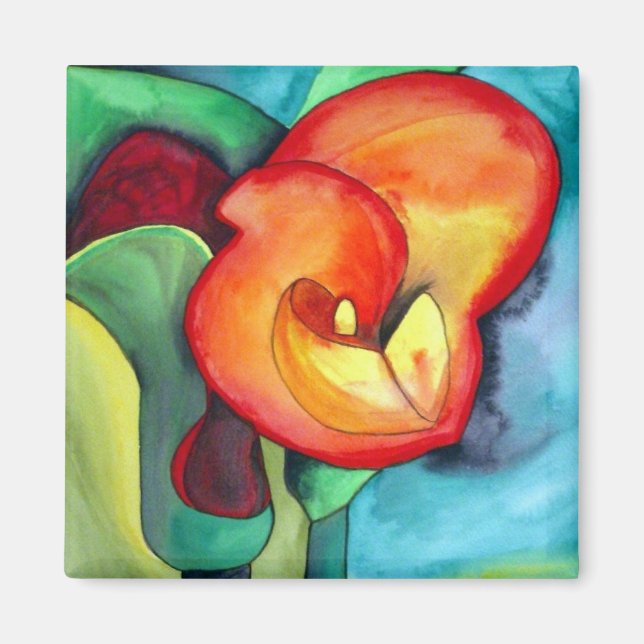 Orangefarbene, farbenfrohe Magnete der Canna Lilie (Vorne)