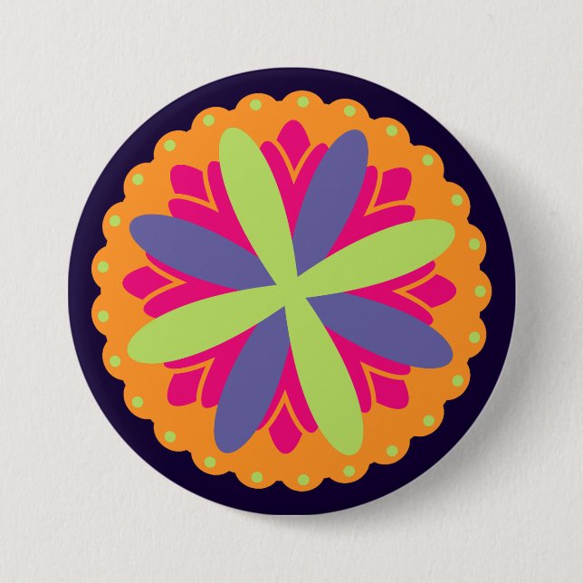 Orangefarbene Formen Button (Vorderseite)