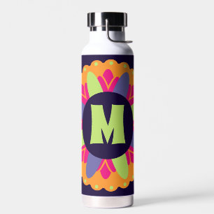 Orangefarbene Formen Trinkflasche