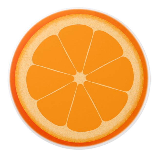 Orangefarbene Fruchtschneide-Drehknopf Keramikknauf (Vorderseite)