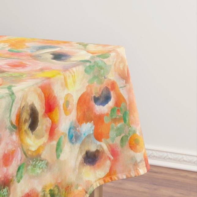Orangefarbene Frühlingsblüten Tischdecke (Beispiel)