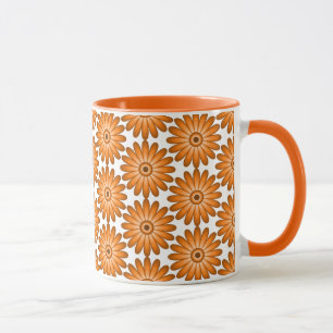 Orangefarbene Gänse im 70er-Stil Tasse