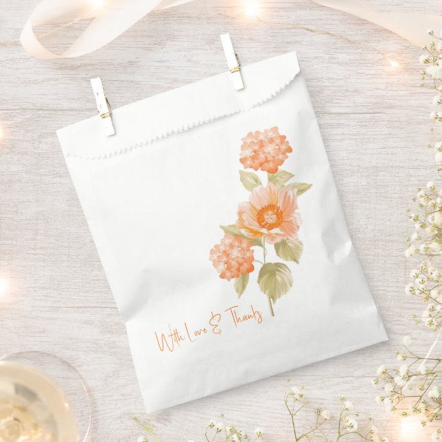 Orangefarbene Gastgeschenk Hochzeit Geschenktütchen (Ausgeschnitten)