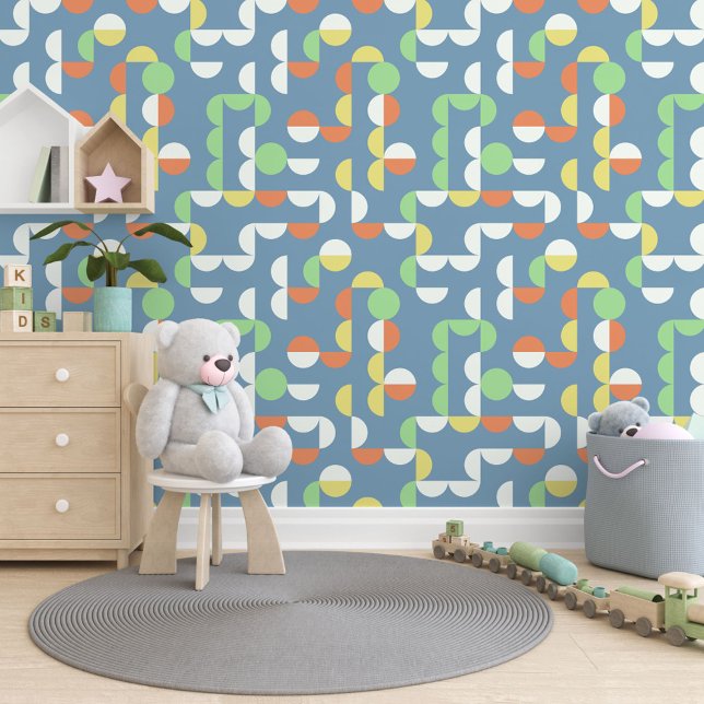 Orangefarbene, gelbe, grüne Kreise Kunstmuster Tapete (Von Creator hochgeladen)