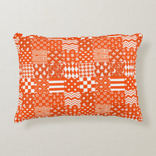 Orangefarbene, gelbe Muster - Design Dekokissen