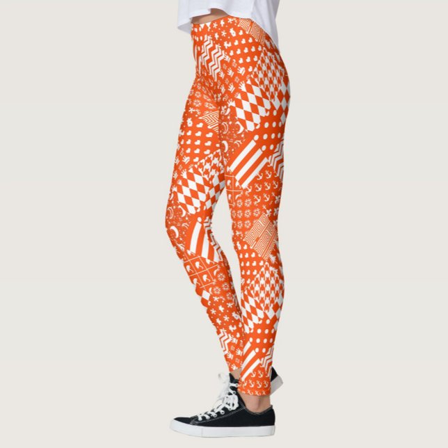 Orangefarbene, gelbe Muster - Design Leggings (Von Creator hochgeladen)