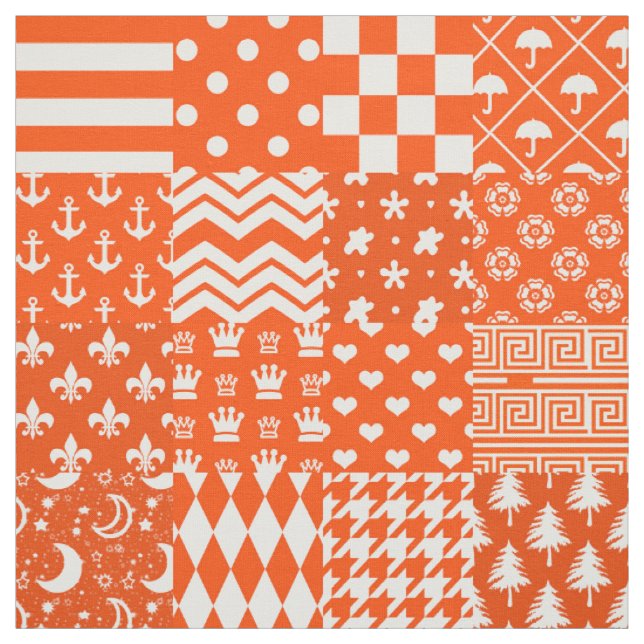 Orangefarbene, gelbe Muster - Design Stoff (Muster)