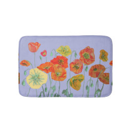 Orangefarbene Gelbe Pfoten Blume Bath Mat Badematte