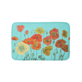 Orangefarbene Gelbe Pfoten Blume Bath Mat Badematte