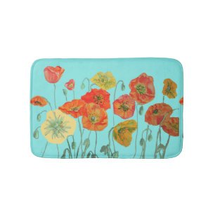 Orangefarbene Gelbe Pfoten Blume Bath Mat Badematte