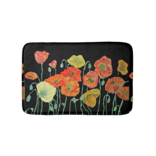Orangefarbene Gelbe Pfoten Blume Bath Mat Badematte