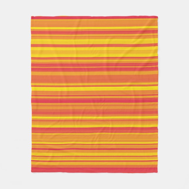 Orangefarbene, gelbe Streifen Fleecedecke (Vorderseite)