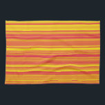 Orangefarbene, gelbe Streifen Geschirrtuch<br><div class="desc">Orange Red Yellow Strip Küchentuch</div>