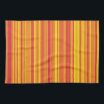 Orangefarbene, gelbe Streifen Geschirrtuch<br><div class="desc">Orange Red Yellow Strip Küchentuch</div>