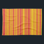 Orangefarbene, gelbe Streifen Geschirrtuch<br><div class="desc">Orange Red Yellow Strip Küchentuch</div>