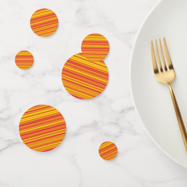 Orangefarbene, gelbe Streifen Konfetti (Gruppe)