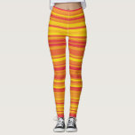 Orangefarbene, gelbe Streifen Leggings<br><div class="desc">Orangefarbene Gelbe Streifen Leggings</div>