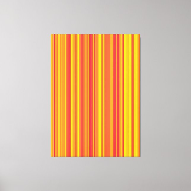 Orangefarbene, gelbe Streifen Leinwanddruck (Vorderseite)