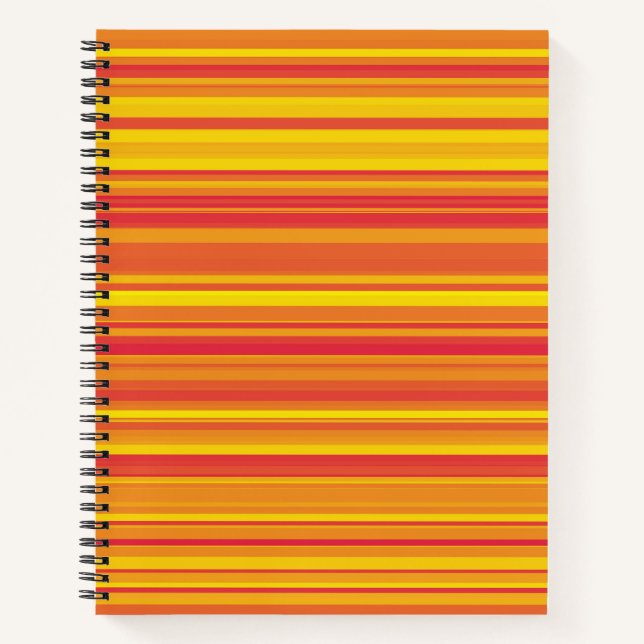 Orangefarbene, gelbe Streifen Notizbuch (Vorderseite)
