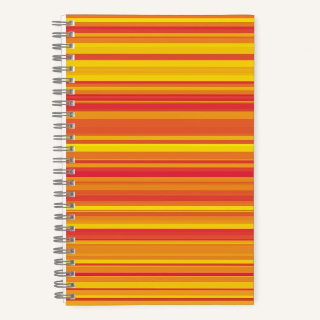 Orangefarbene, gelbe Streifen Notizbuch (Vorderseite)
