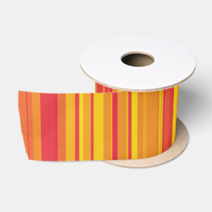 Orangefarbene, gelbe Streifen Satinband