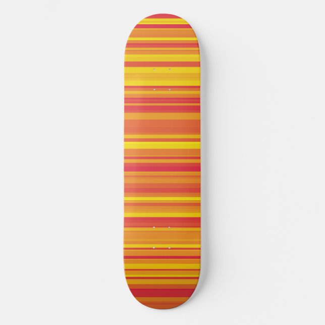 Orangefarbene, gelbe Streifen Skateboard (Vorderseite)