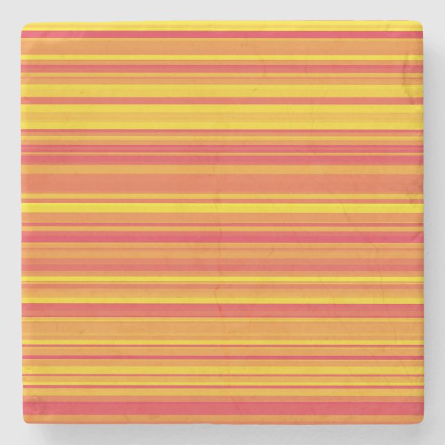 Orangefarbene, gelbe Streifen Steinuntersetzer (Vorderseite)