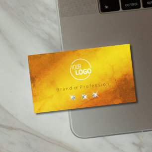 Orangefarbene, glänzende Diamanten mit Logo Visitenkarte