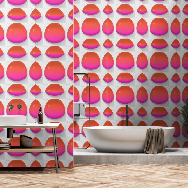 Orangefarbene gläserne Tropfen Tapete (Badezimmer)