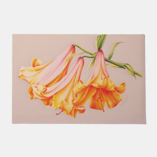 Orangefarbene Glocke ist eine botanische Blume Fußmatte