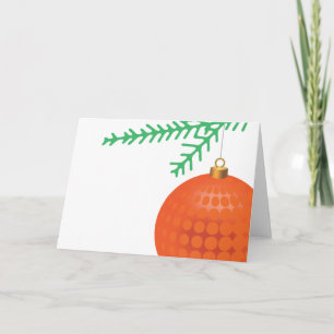 Orangefarbene Glocke mit weißen Punkten Feiertagskarte
