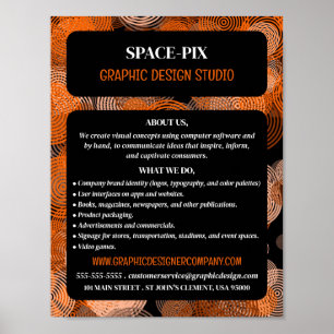 Orangefarbene grafische Kreise, Grafik-Designer-We Poster