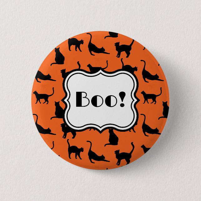 Orangefarbene Halloween-Partys Button (Vorderseite)
