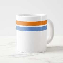 Orangefarbene, hellblaue Oberkante Führungsstreife Jumbo-Tasse