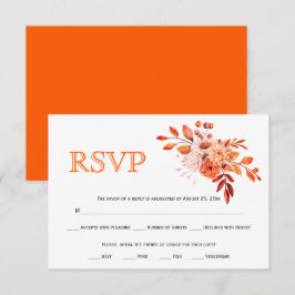 Orangefarbene HerbstBlume und Hochzeit im Herbst RSVP Karte
