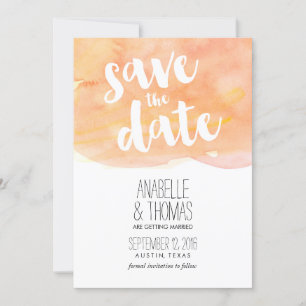 Orangefarbene Hochzeit im Herbst Save the Date Einladung