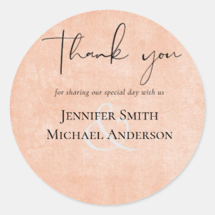 Orangefarbene Hochzeit Runder Aufkleber