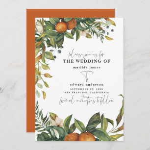 Orangefarbene Hochzeit Save The Date