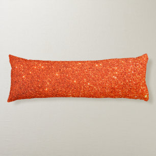 Orangefarbene Imitate Glitzer Kissen