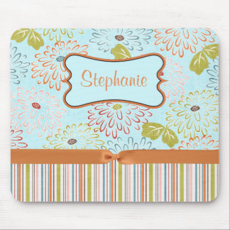 Orangefarbene, individuell anpassbare Monogramm-Ma Mousepad