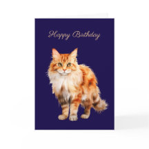 Orangefarbene Ingwer flauschige Katze Geburtstagsk
