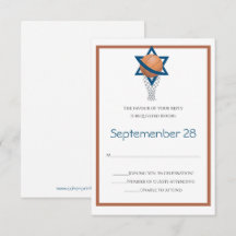 Orangefarbene jüdische Basketball-Antwortkarte