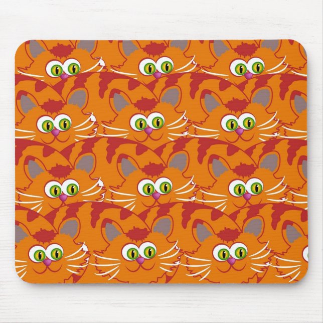 Orangefarbene Katze mit schönen grünen Augen Mousepad (Vorne)